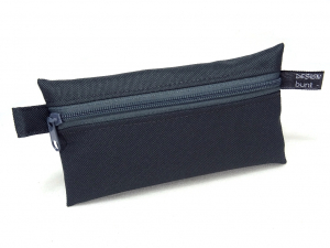 Täschchen dunkelGRAU mit Reißverschluß schwarz, TaTüTa Inhalator Kosmetik wetbag, by BuntMixxDESIGN